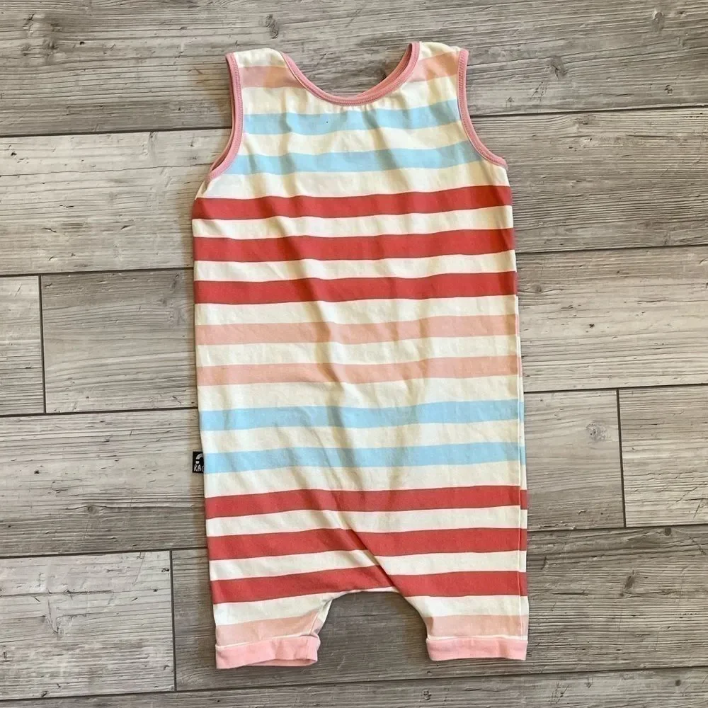 Rags | Rainbow Striped Tank Romper | Size: 3/4